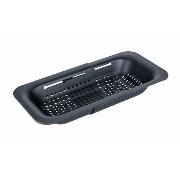 WENKO SIVO Vaskefilter | Udtrækkelig si | Udtrækkelige håndtag til placering | Pasta, frugt, grøntsager | 37 til 50 cm | Sort