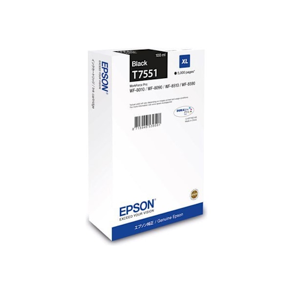 XL blækpatron - EPSON - WF-8xxx - Sort - 500 sider - Kompatibel generisk