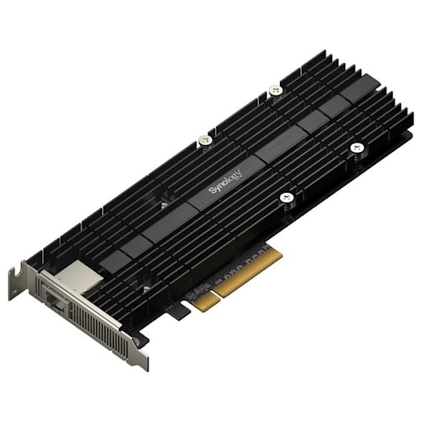 M.2 SSD Adaptor Card og 10 GbE - Synology - E10M20-T1 - 10 Gbps - Passiv køling - NAS Sort