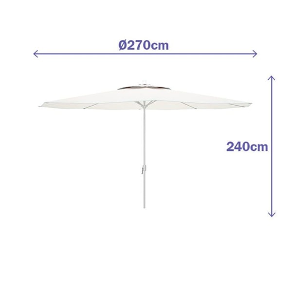 Marbueno Parasol Hvid Polyester Stål Ø 270 cm