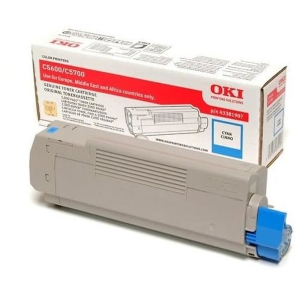 OKI C5600, C5700 cyan tonerpatron - op til 2000 sider