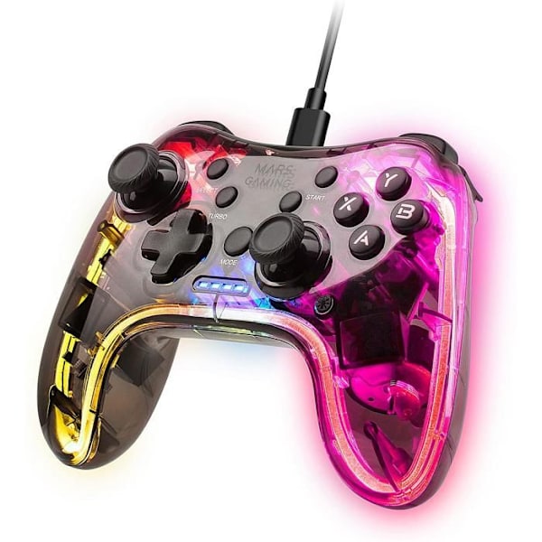 MARS GAMING Spilcontroller med ledning Transparent