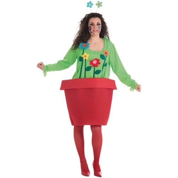 Blomsterkostume til kvinder i potte - Flerfarvet - One size