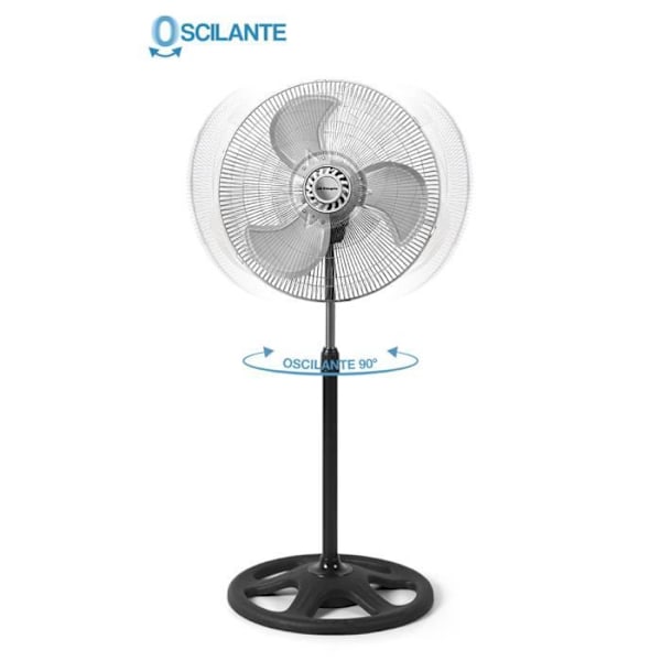 Orbegozo PWS 0547 - Industriel ventilator til bord eller væg 3 i 1 vibrationsfunktion med 128 W effekt, 3 hastigheder, propeldiameter 45 cm