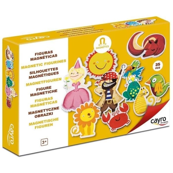 35 magneettifiguuria Cayro - Monivärinen - Merirosvo, Prinsessa ja Eläimet - 21x15x4 cm