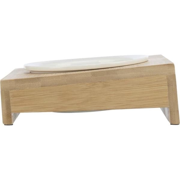 Kattskål - Trixie - Keramik/Bambu - Beige - Rund - Halkfri