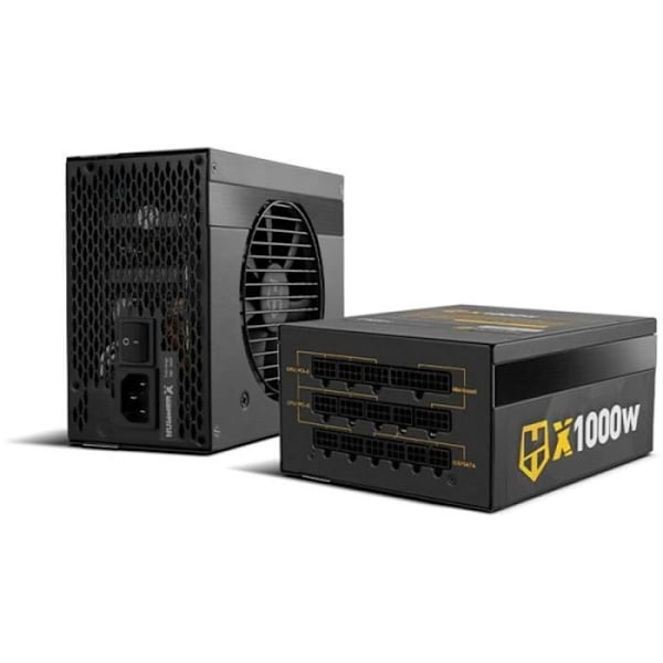 NOX XTREME PRODUCTS Hummer X 1000 W 80 Plus Gold - 1000 W ATX 12 V strömförsörjning Ultra Tyst 120 mm fläkt Svart