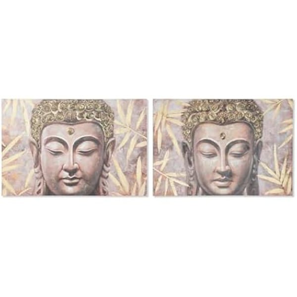 Maalaus - KOTI ESPRIT - Itämainen Buddha - 120 x 80 cm - Monivärinen - 2 kpl mångfärgad