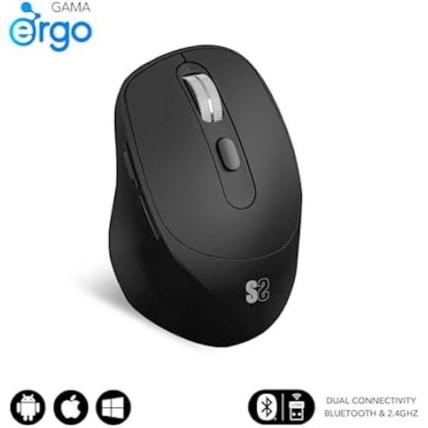 SUBBLIM Comfort Ergo Dual Mouse -paristo, musta