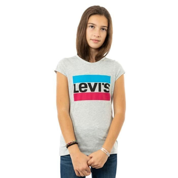 T-paita - LEVIS - G2H - Lyhyt Hihainen - Harmaa - Normaalimallinen - Pyöreä Kaulus Grå 16 år gammal