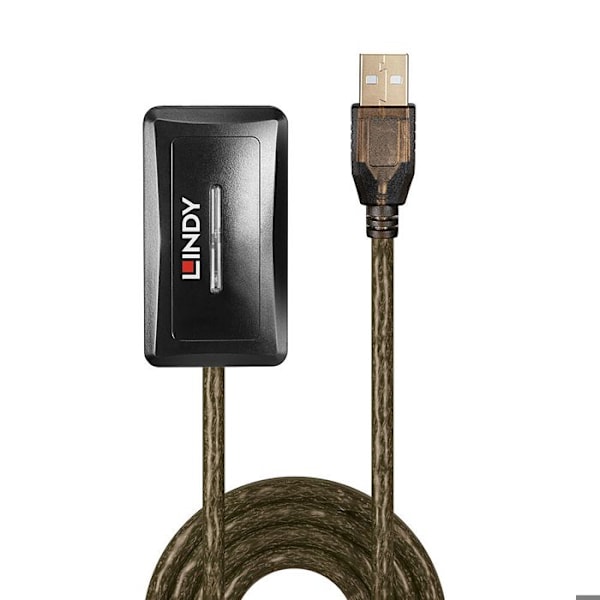 LINDY USB 2.0 forlænger med hub 10m