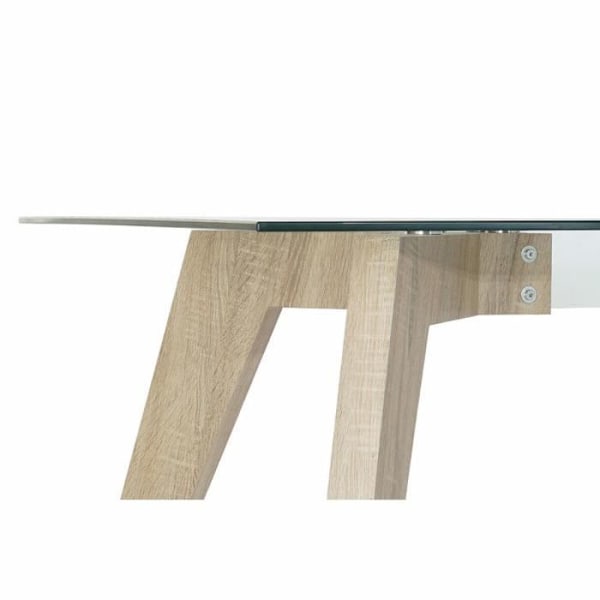 Spisebord - MDF-træ - hærdet glas - Hvid