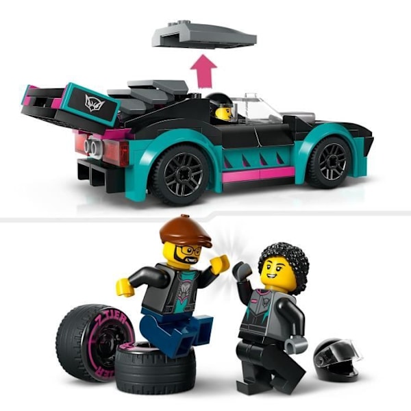 LEGO® 60406 City racerbil och biltransport lastbil, leksak med fordon, förarminifigurer Flerfärgad