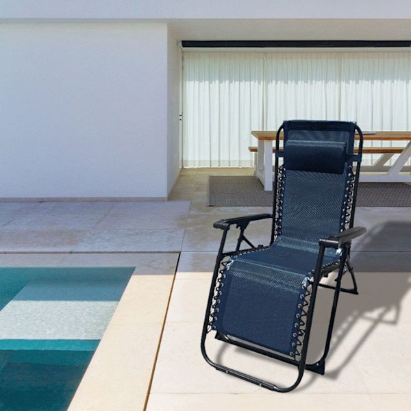 Solsäng Trädgård Ute Inklinerbar 90 x 108 x 66 cm Mörkblå - Marbueno