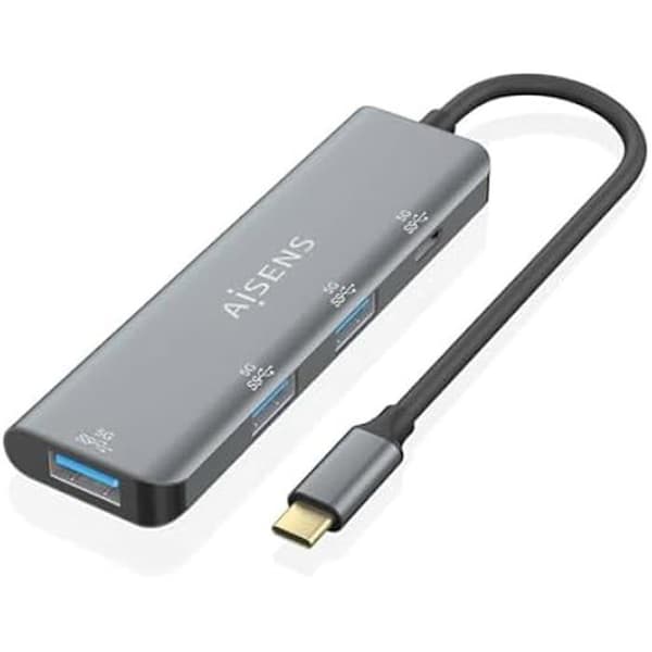 USB-hubi - AISENS - A109-0762 - Kompakti - Harmaa - 1 yksikkö