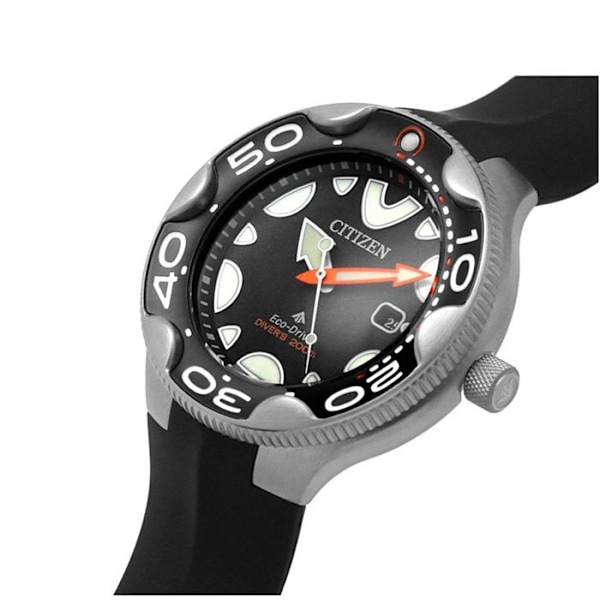 Citizen BN0230-04E Miesten Kello - Musta Polyuretaani - 45mm - 20 bar - Aurinkoenergia Svart