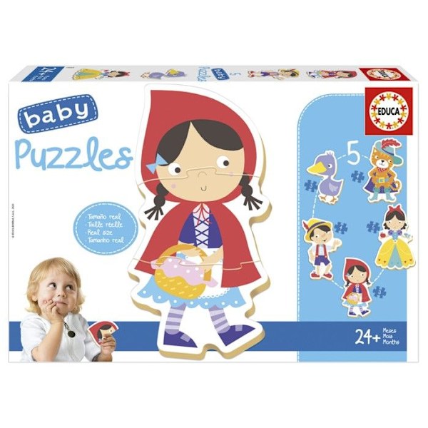 Babypuslespil Der var engang - 5 puslespil (EDU19669)