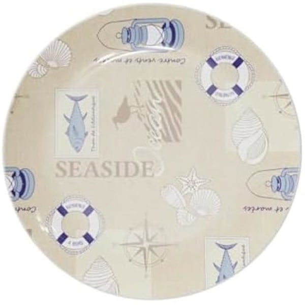 Middagstallerken - Versa - Seaside - RPET polyethylen - Ø 25 cm - Flerfarvet Flerfärgad