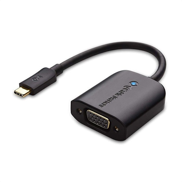 USB-C Video Adapter - Sort - VGA, HDMI, DVI Konvertering - PC, Mac, Projektor Sort