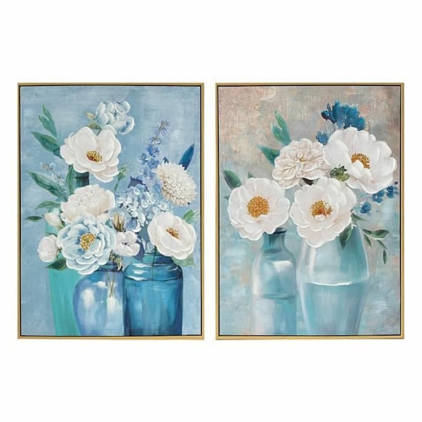 canvas 60 x 3,5 x 80 cm shabby chic vas (2 enheter)