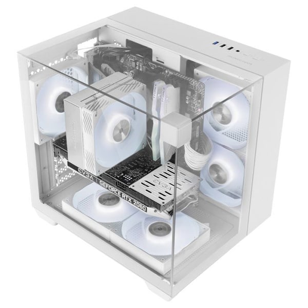 Gaming kabinet - Mars Gaming - MC-VISIONM - MicroATX - 240mm vandkøling - Triple hærdet glas