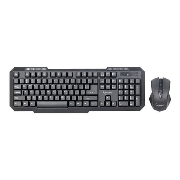 Gembird KBS-WM-02 trådlöst tangentbord och mus set - 2,4 GHz - USA - svart