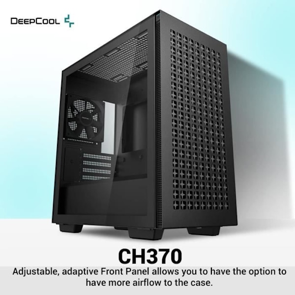 PC-kabinet uden strømforsyning - DEEPCOOL CH370 (Sort) - Mini tower - Micro-ATX format
