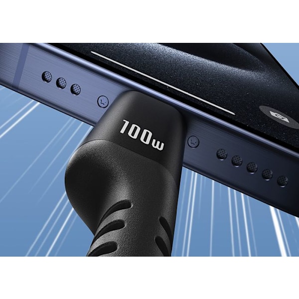 Nopean latauskaapeli - Baseus - Fish Eye - USB-C usb-C - 100W - 1 m - Musta Svart