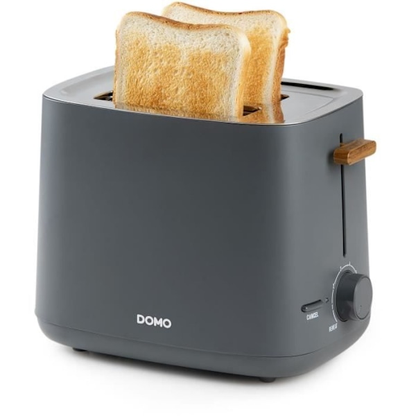 Elektrisk brødrister - DOMO - DO965T - 1000 W - 2 sliser - Sort Svart