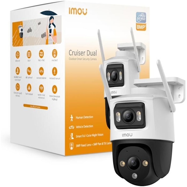 Imou-valvontakamera Kiinteä ulkokamera 3MP + PT 3MP Valkoinen