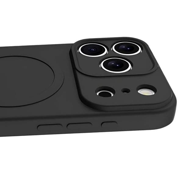 MagSafe-skal - JUST IN CASE - iPhone 17 Pro Max - Slitstark TPU - Höjda kanter - Mikrofiberfoder Svart