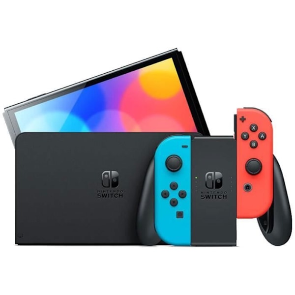 Nintendo Switch -konsoli - OLED-malli • Neonsininen ja neonpunainen
