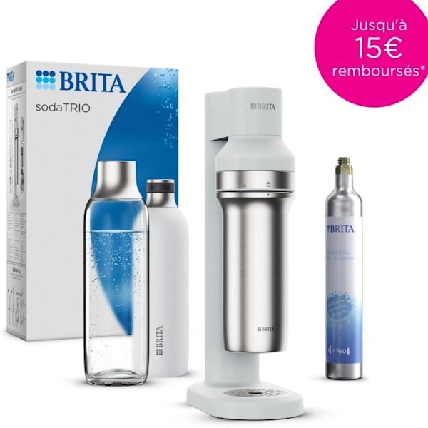 BRITA-soodakone - SodaTRIO Valkoinen - 1 Pullo 1L ja 1 CO2-sylinteri mukana
