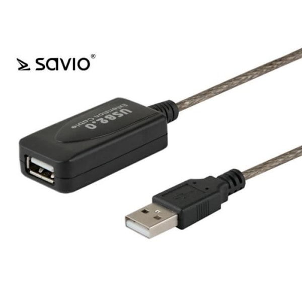 USB Extender Active 2.0 - SAVIO - CL-76 - 5 meter - Sort - Høj Ydeevne