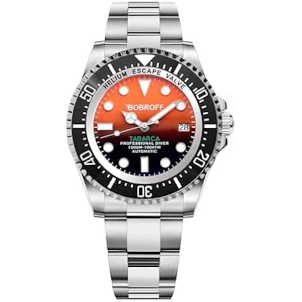 Diver Professional 1000m automatisk dykkerur - BOBROFF - BF0004BNE - Armbånd i rustfrit stål - Orange Orange