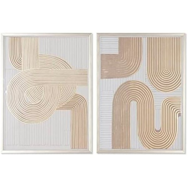Moderni taulu - KOTI ESPRIT - 2 yksikköä - Monivärinen - 49 x 27,84 x 28,73 cm - Nykytaide design mångfärgad
