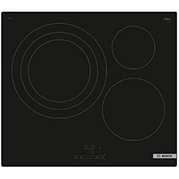 Bosch PID61RBB5E INDBYGGET INDUKTIONSMOTOR 60 CM 3 ZONAS Farve Negro/TERMINATION Krystal TOUCHSELECT Zone DE 32 CM med Sort