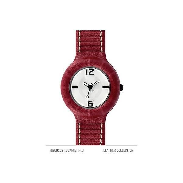 Kello - HIP HOP - HWU0202 - Nahka - Kotelo 32 MM - Valkoinen Vit