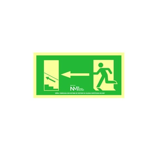 GENERISK - Skilt Evakuering Trapper Øverste Venstre Pvc 0,7mm Klasse B 32x16cm B11151 Normaluz