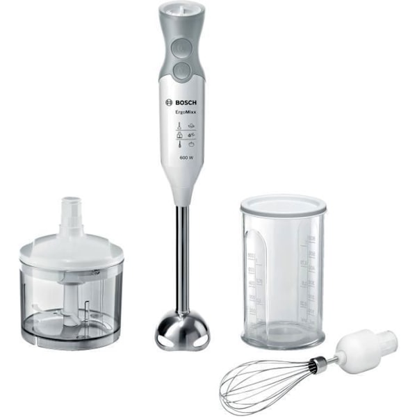 BOSCH MSM66150 ERGOMIXX stavblender - Aftagelig fod i rustfrit stål, 600W, 12 gear + turbo