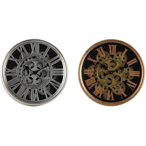 Seinäkello - HOME ESPRIT - 2 kpl setti - hopea-kulta metalli - 25 cm - nykyaikainen muotoilu Flerfärgad