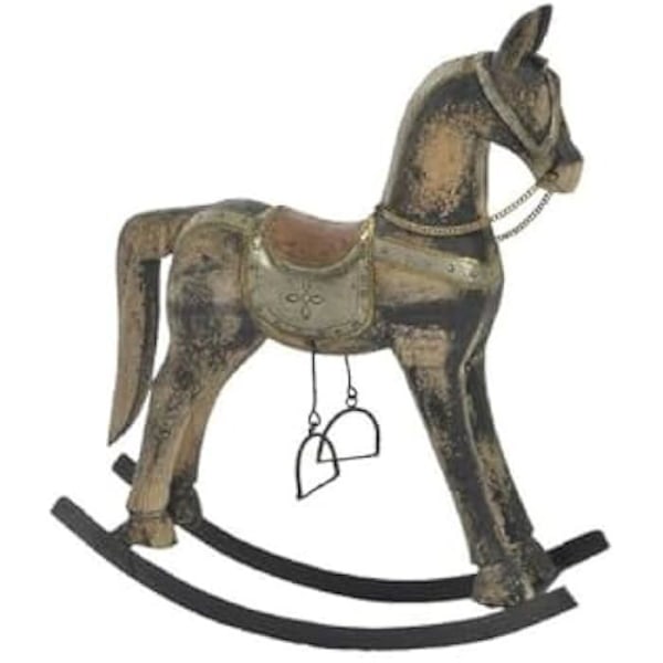 Dekorativ figur - HOME ESPRIT - ESPRIT Horse - Brun Sort Grå - 41 x 12 x 49 cm - Indendørs Flerfärgad