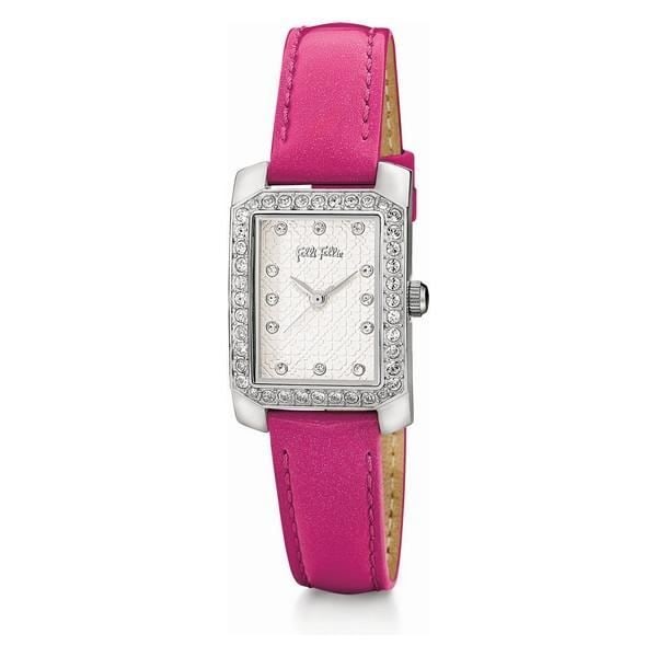 Dameur - Folli Follie - WF13A053SSS - Quartz - Læder - Ø 28 mm Rosa, Vit