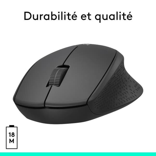 Hiiri - Langaton - Logitech - M330 Silent Plus - Musta - Hiljainen