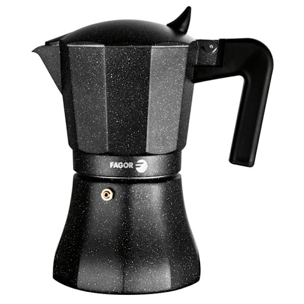 Cafékanna Espresso i Aluminium, 3 Koppar Kaffe, Vitrokeramik, Gas FAGOR Tiramisú Svart 00406 Svart