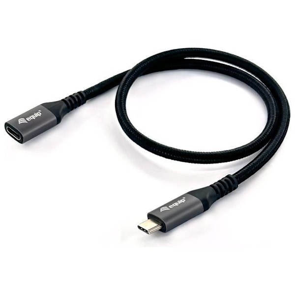 Udstyr 128371 USB 3.2 Gen 2 C til C M-F forlængerkabel 1,0m 4K-60Hz 10Gbps Sort