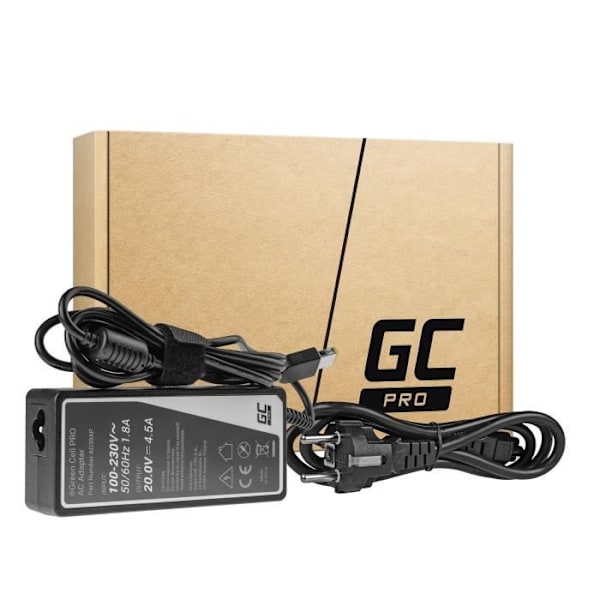 Lader Green Cell PRO 20V 4.5A 90W til Lenovo G500 G500s G510 Z51-70 IdeaPad Z510 Z710 ThinkPad T440s T460p T470p X1 Slim Tip Sort
