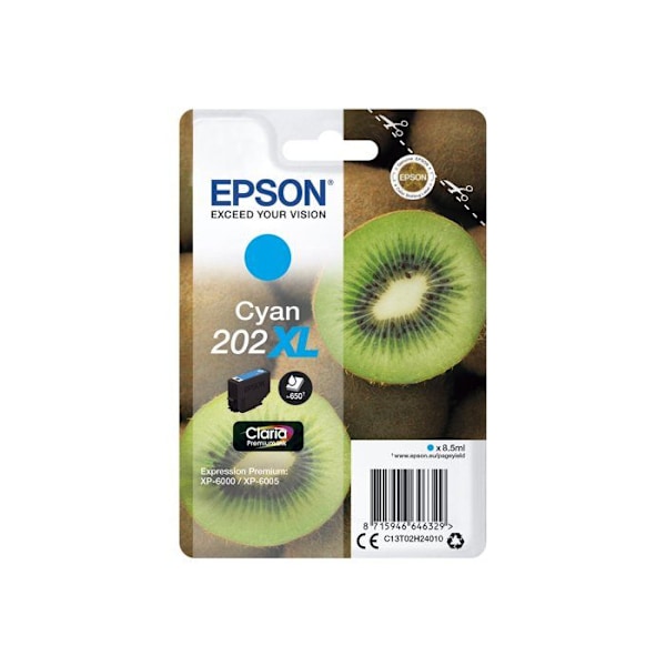 Original 202XL blækpatron - Epson - Cyan - Høj kapacitet