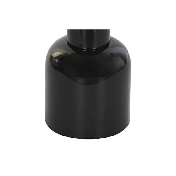 Sidebord - Gennemsigtigt sort glas - Lakeret jern - 41x41x57cm