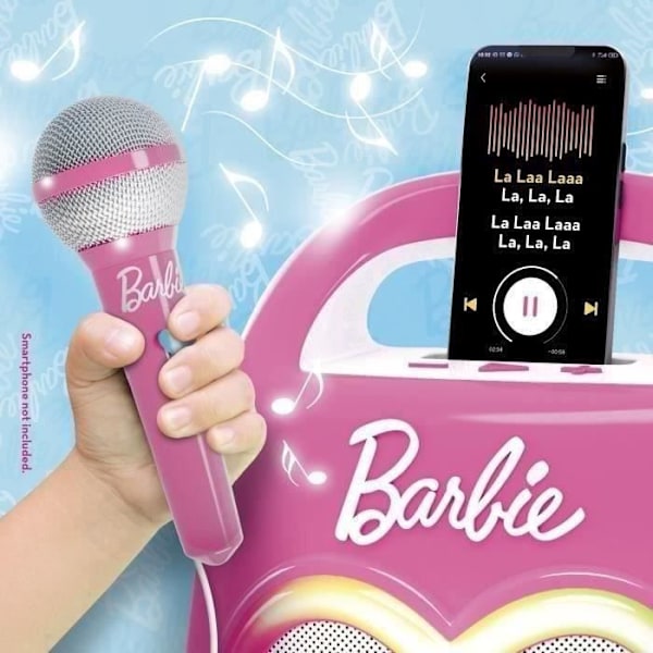 Bluetooth-högtalare - LISCIANI - Barbie Party - Mikrofonkompatibel - Smartphone-anslutning - Idealisk för sång och dans Rosa